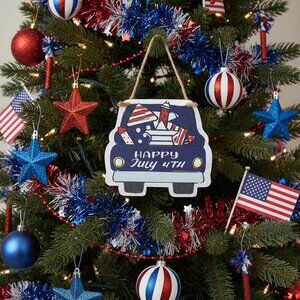 Happy 4th Of July Truck Ornament Decoration Home Decor Gift Keepsake